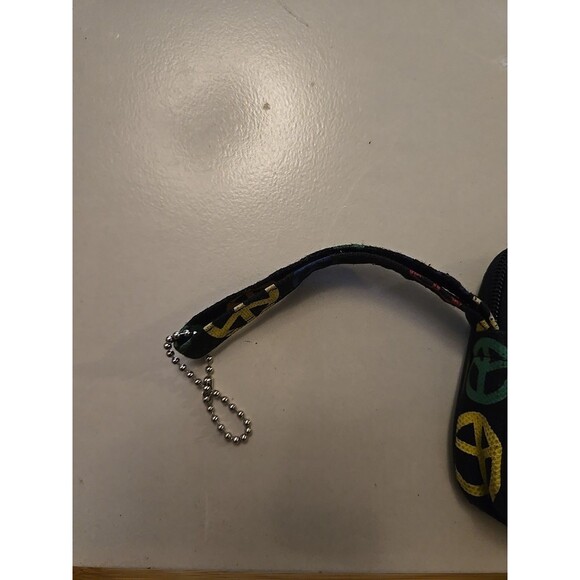 Y2K Peace Sign Change Coin Purse Keychain Wallet ID Holder 3.5"W × 2" L  Zipper - Picture 6 of 7